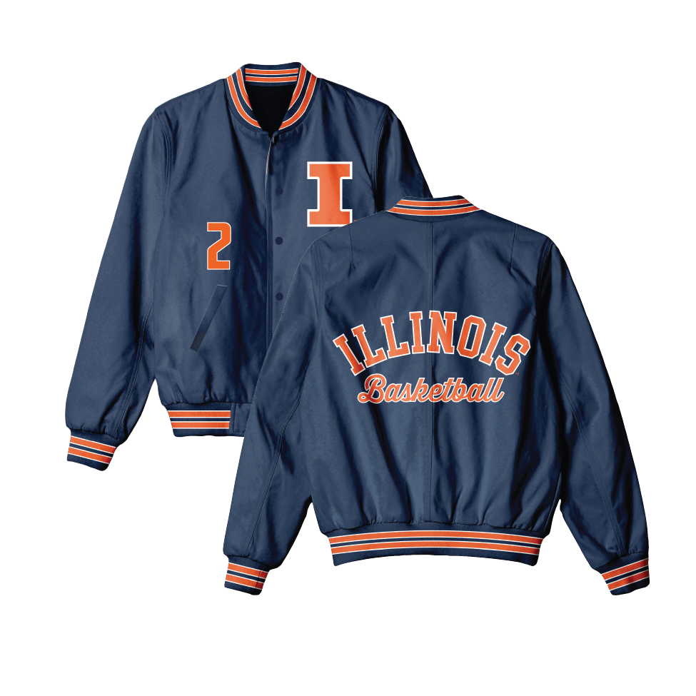 PRE-ORDER: Illinois Women's Basketball Varsity Bomber Jacket - Cori Allen