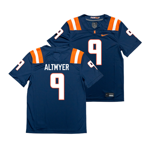 Nike Illinois Navy NIL Game Replica Football Jersey - Luke Altmyer