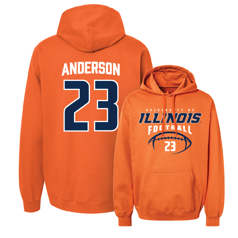 Orange Illinois Football Hoodie    - Jordan Anderson