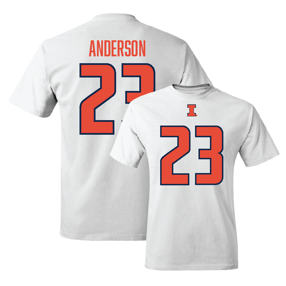 White Illinois Player Tee     - Jordan Anderson