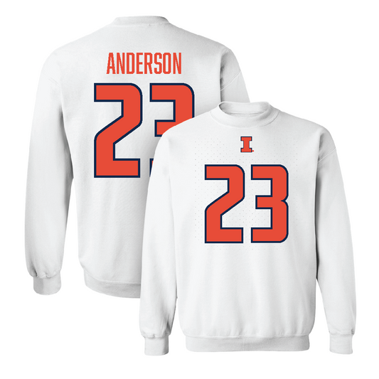 White Illinois Player Crew     - Jordan Anderson