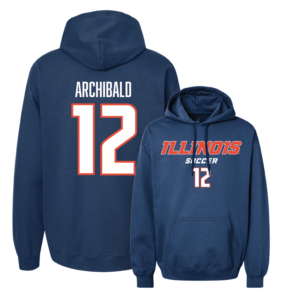 Navy Illinois Classic Hoodie  - Mya Archibald