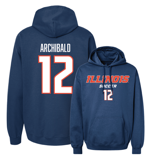 Navy Illinois Classic Hoodie  - Mya Archibald