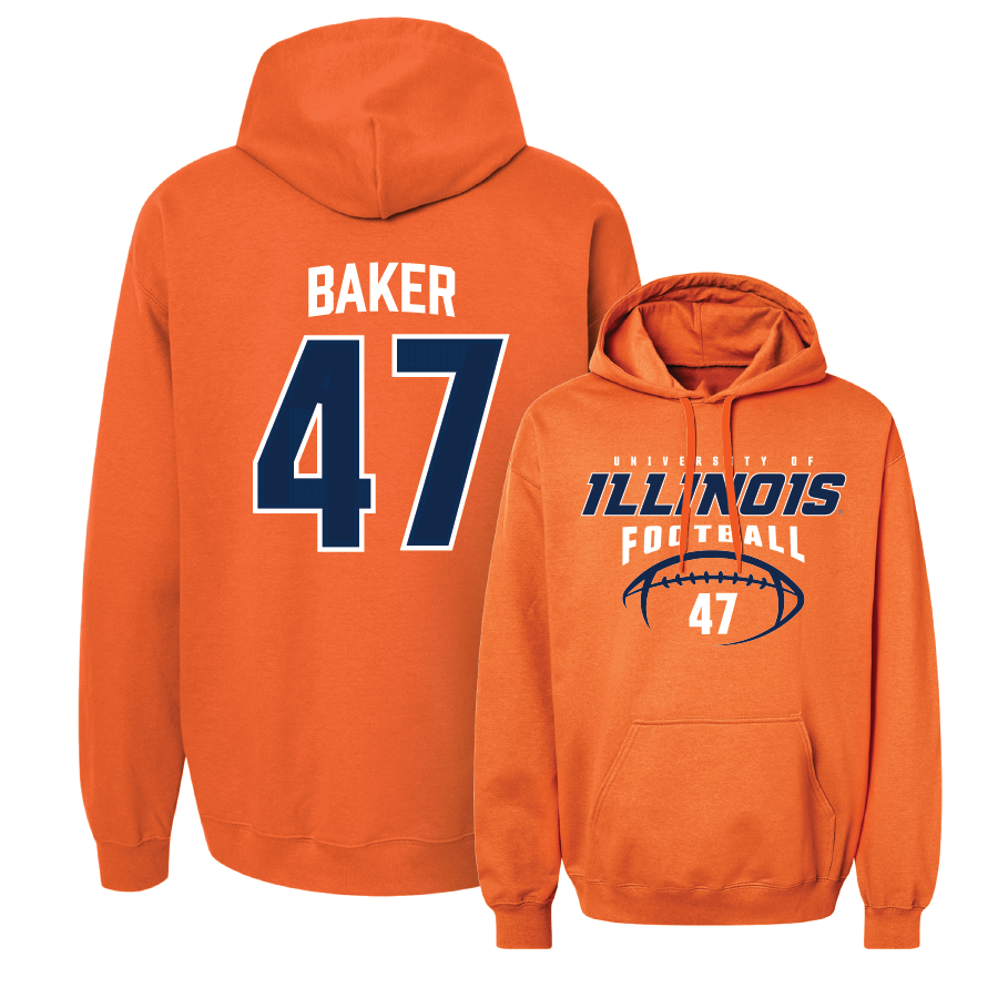 Orange Illinois Football Hoodie    - Easton Baker