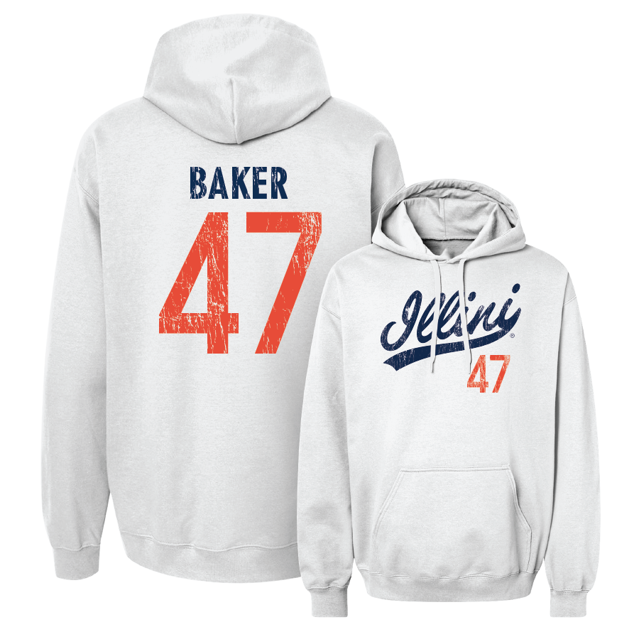 White Script Hoodie    - Easton Baker