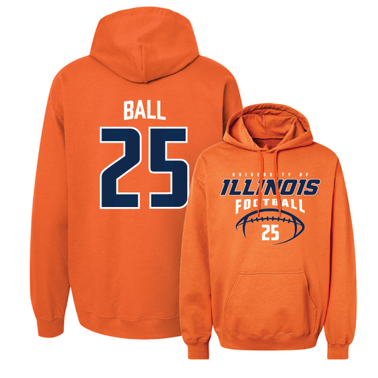 Orange Illinois Football Hoodie    - Aaron Ball