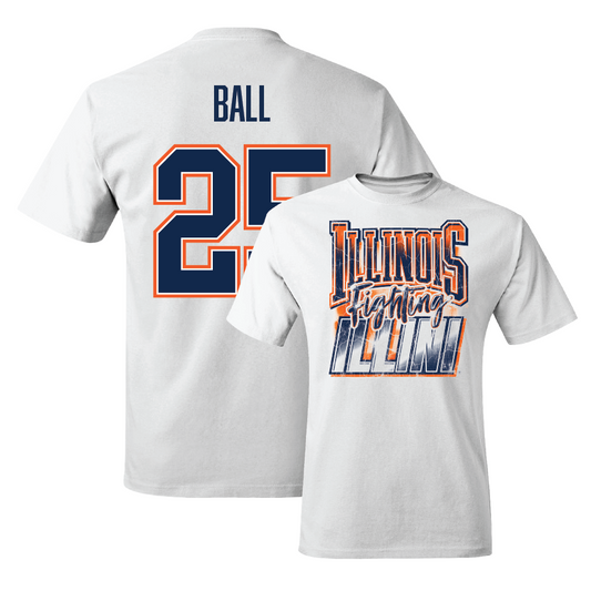 White Illinois Graphic Comfort Colors Tee    - Aaron Ball