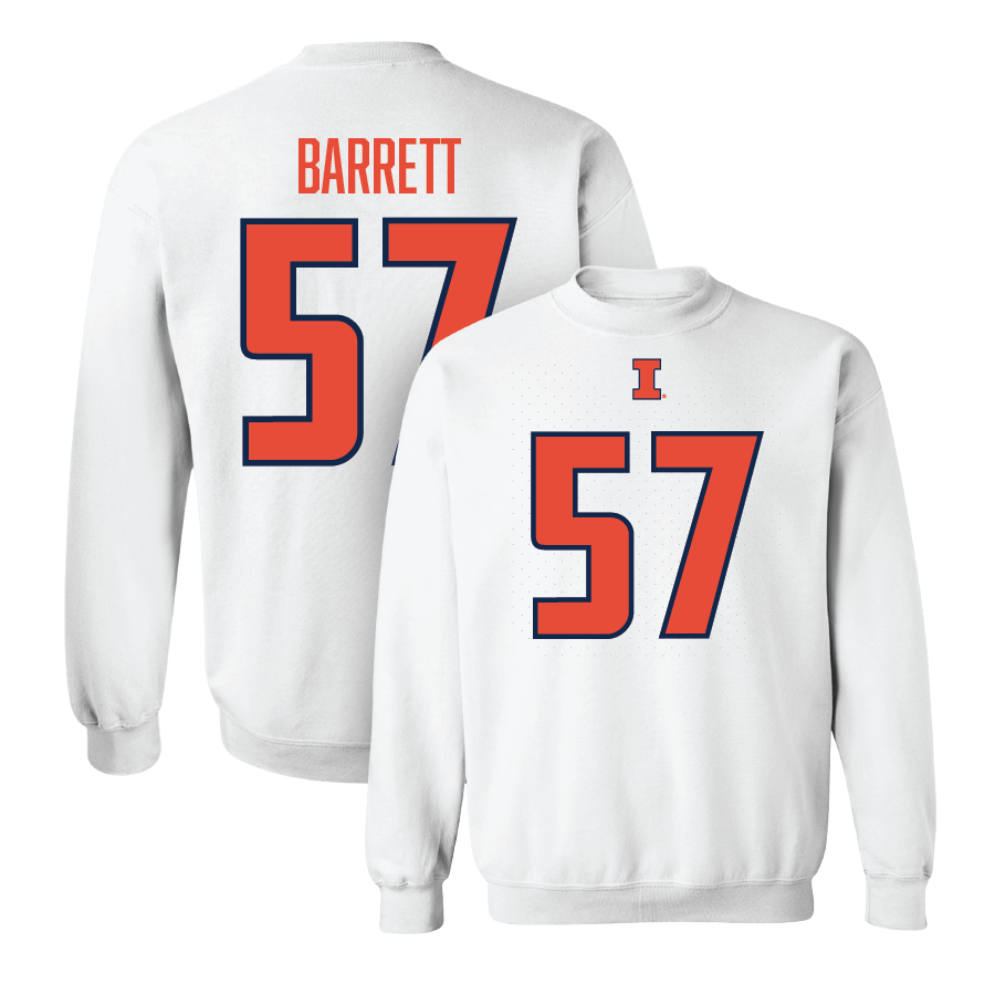 White Illinois Player Crew     - Zach Barrett