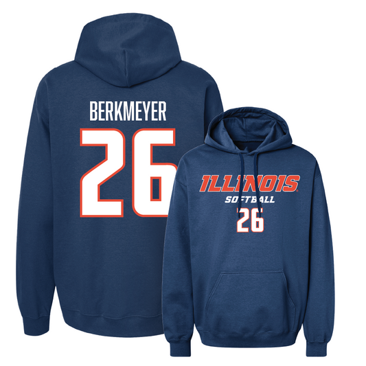 Illinois Softball Navy Classic Hoodie   - Paige Berkmeyer