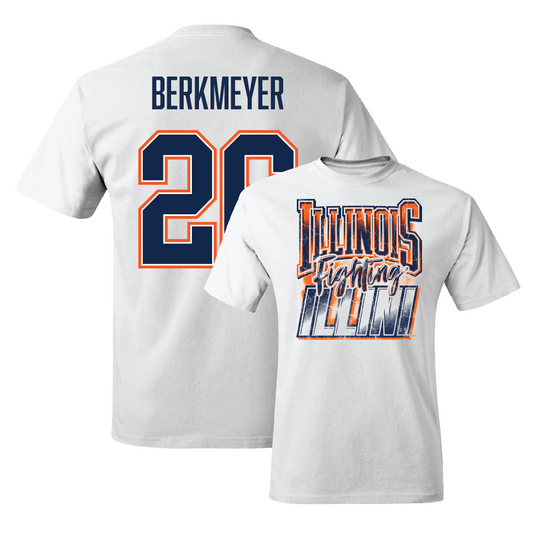 Illinois Softball White Graphic Comfort Colors Tee   - Paige Berkmeyer