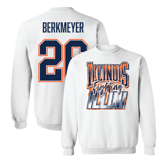 Illinois Softball White Graphic Crew   - Paige Berkmeyer