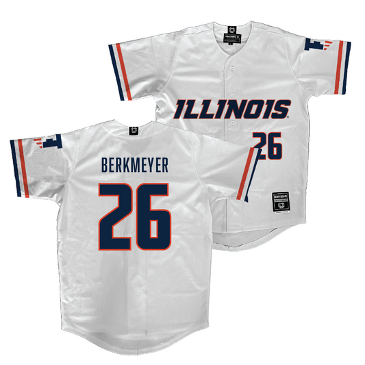 Illinois White Softball Jersey    - Paige Berkmeyer