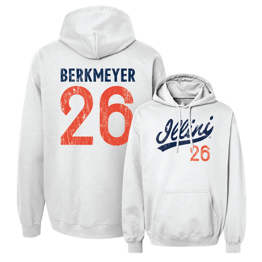 Illinois Softball White Script Hoodie   - Paige Berkmeyer