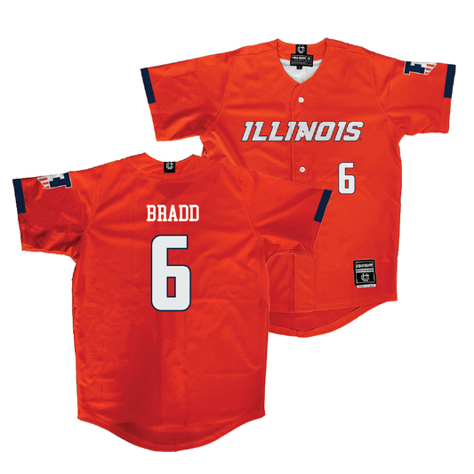 Illinois Orange Baseball Jersey  - Asher Bradd