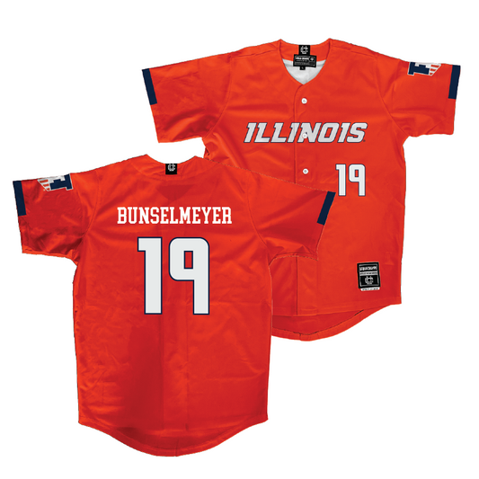 Illinois Orange Baseball Jersey - Korey Bunselmeyer #19