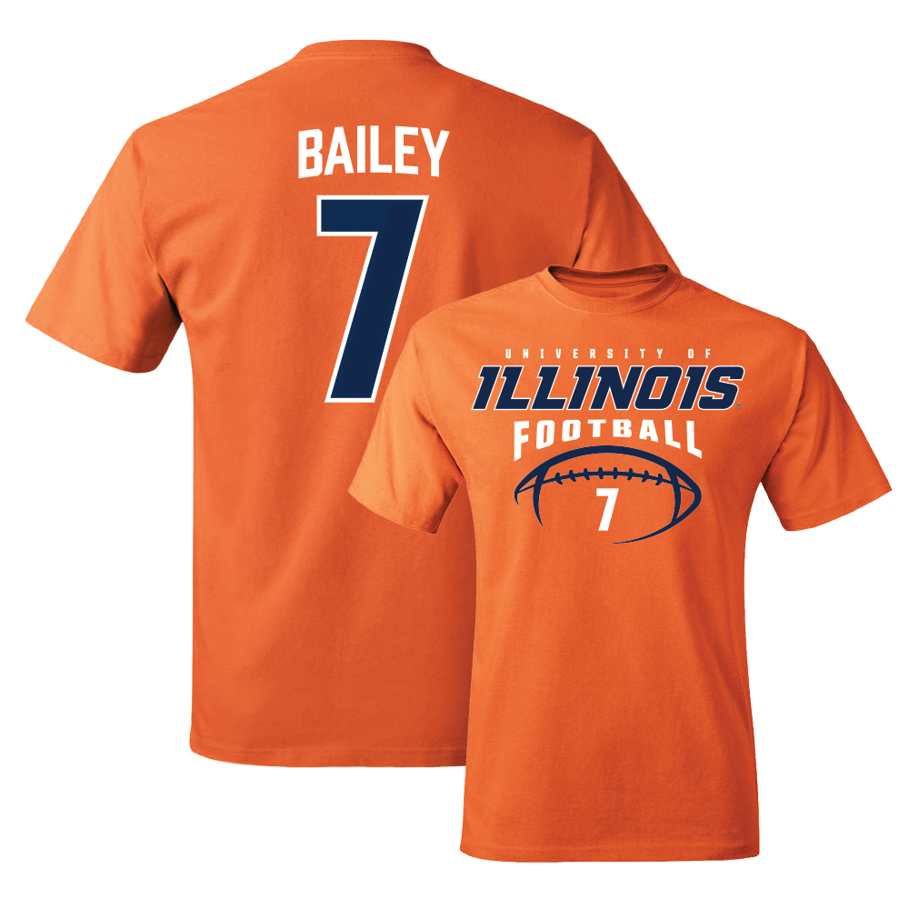 Orange Illinois Football Tee   - Matthew Bailey