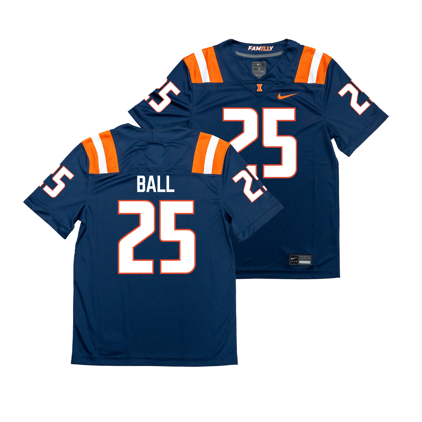 Nike Illinois Navy NIL Game Replica Football Jersey - Aaron Ball