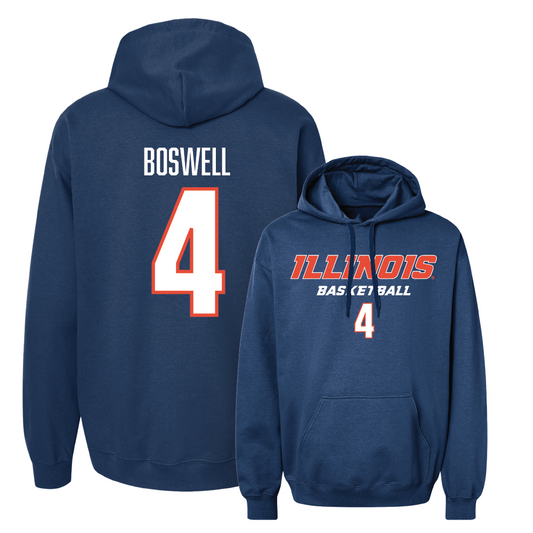 Navy Illinois Classic Hoodie  - Kylan Boswell