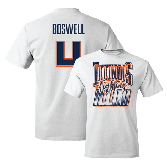 White Illinois Graphic Comfort Colors Tee  - Kylan Boswell