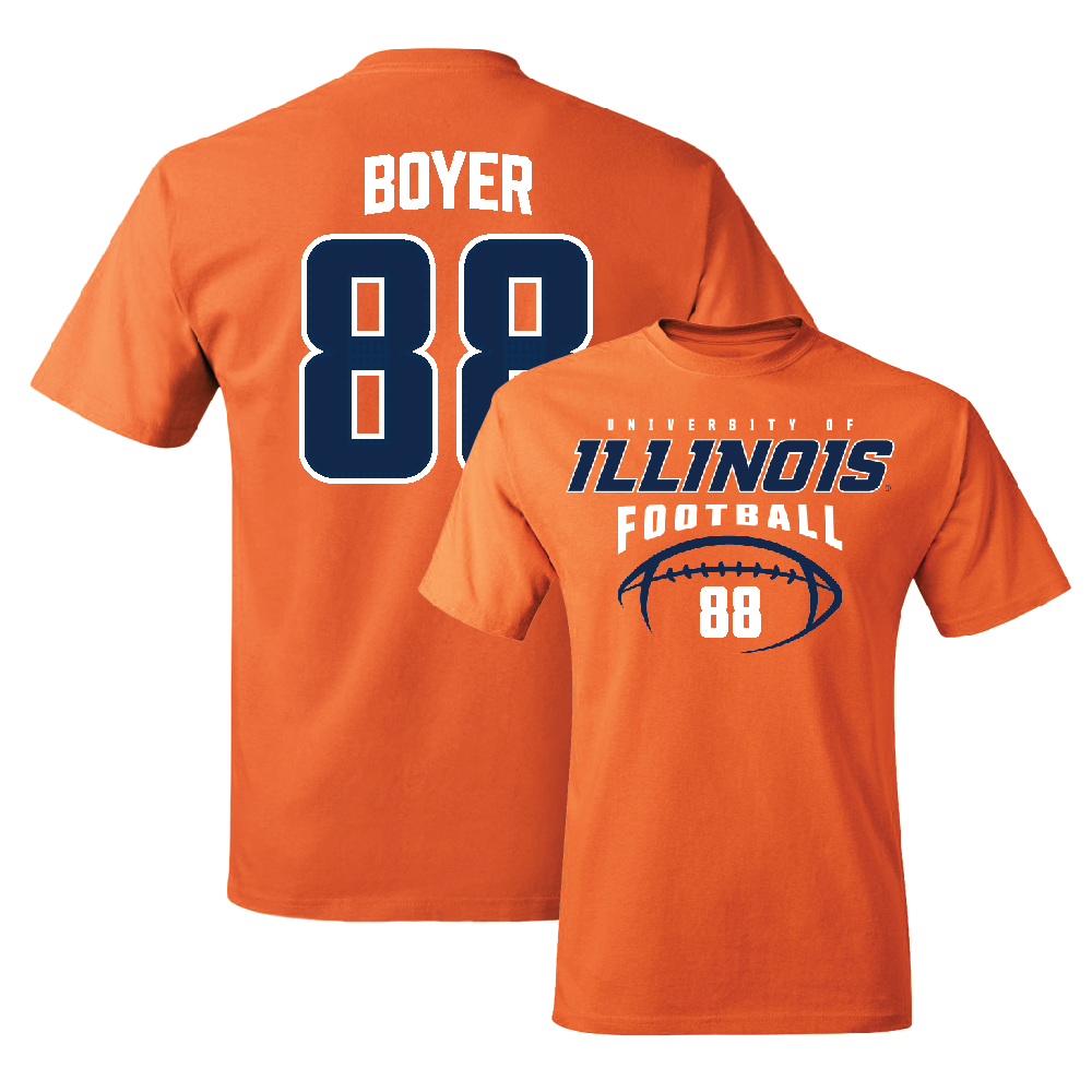 Orange Illinois Football Tee    - Henry Boyer