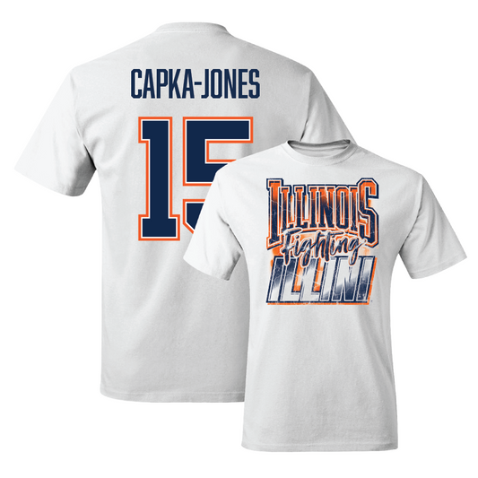 White Illinois Graphic Comfort Colors Tee    - Alex Capka-Jones