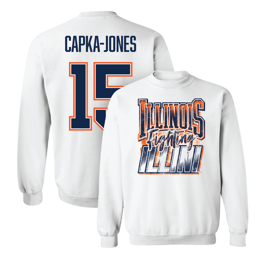 White Illinois Graphic Crew    - Alex Capka-Jones