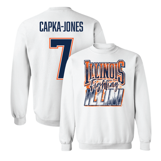 White Illinois Graphic Crew    - Alex Capka-Jones