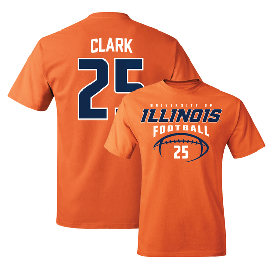 Orange Illinois Football Tee   - Jaheim Clark
