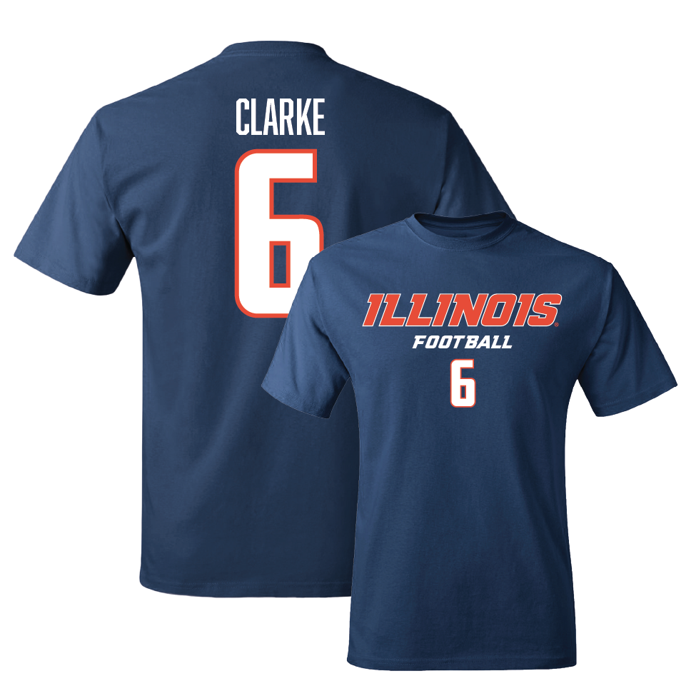 Navy Illinois Classic Tee   - Jaheim Clarke