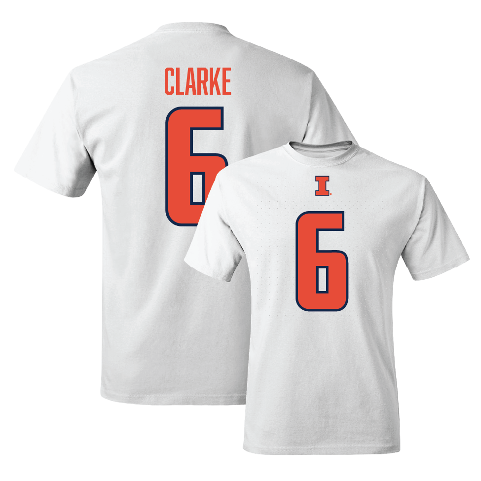 White Illinois Player Tee    - Jaheim Clarke