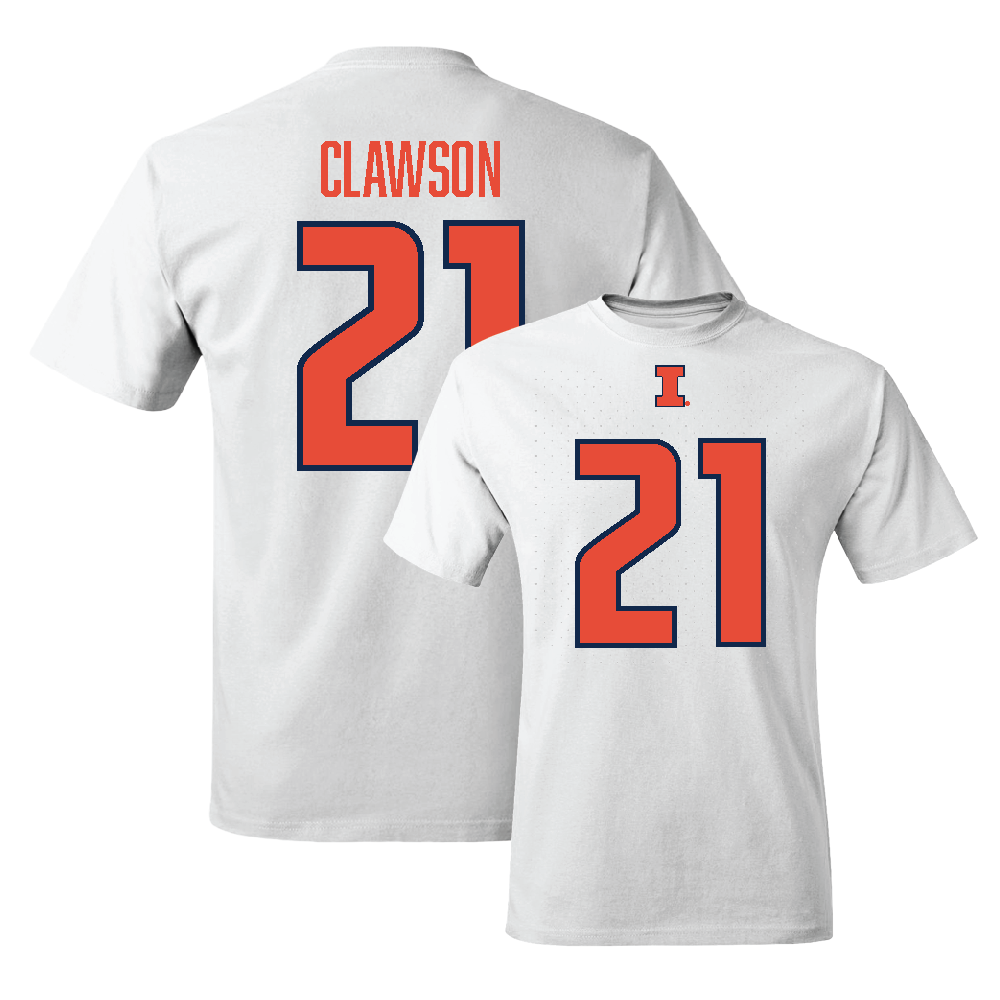 White Illinois Player Tee     - Ben Clawson