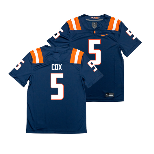 Nike Illinois Navy NIL Game Replica Football Jersey - Torrie Cox