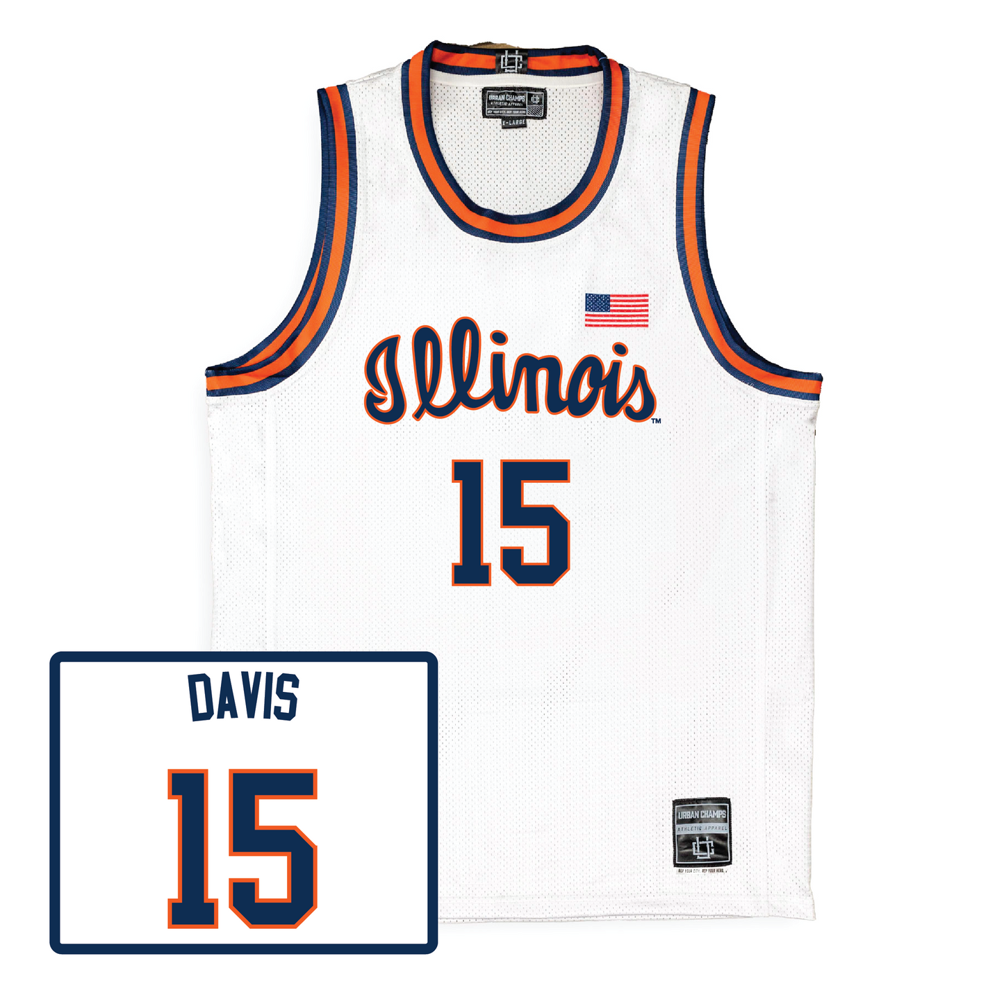 Men's Basketball White Script Jersey  - Jake Davis