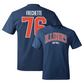 Navy Illinois Football Arch Tee     - Dylan Frechette