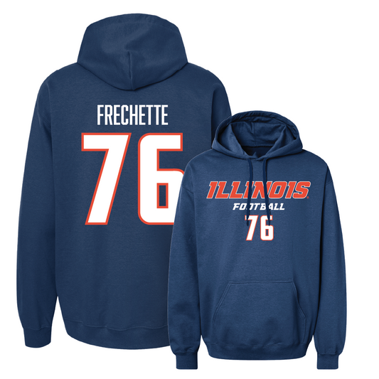 Navy Illinois Football Classic Hoodie     - Dylan Frechette