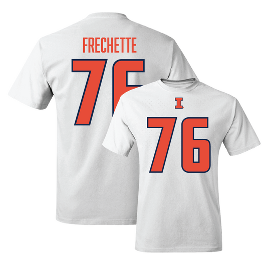 White Illinois Football Player Tee      - Dylan Frechette