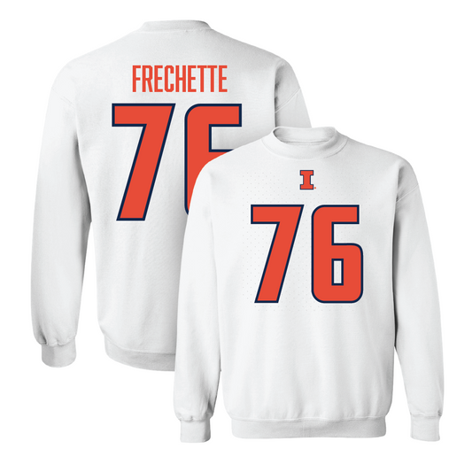 White Illinois Football Player Crew      - Dylan Frechette