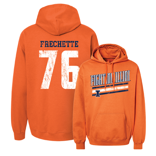 Orange Illinois Football Slant Hoodie     - Dylan Frechette