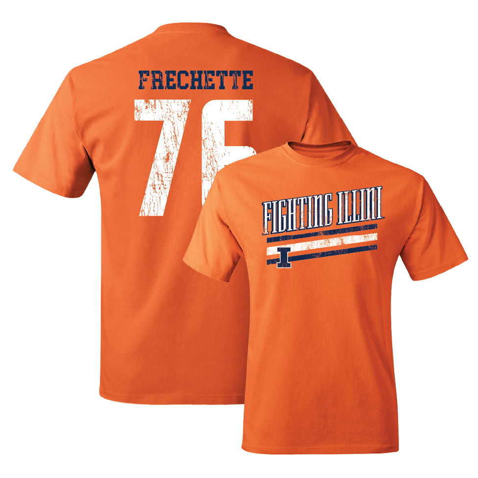 Orange Illinois Football Slant Tee     - Dylan Frechette