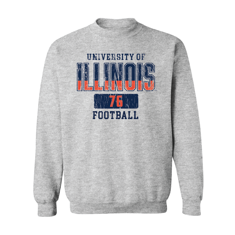 Sport Grey Illinois Football Varsity Crew     - Dylan Frechette