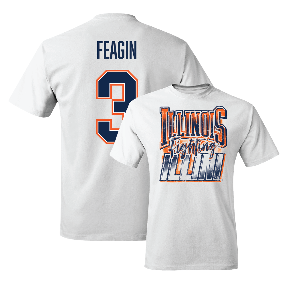 White Illinois Graphic Comfort Colors Tee  - Kaden Feagin