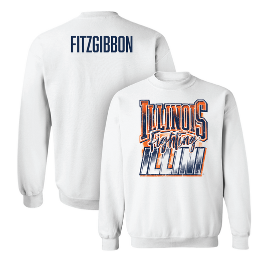 Illinois White Graphic Crew  - Kadyn Fitzgibbon