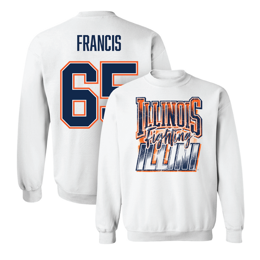 White Illinois Graphic Crew    - Kellen Francis