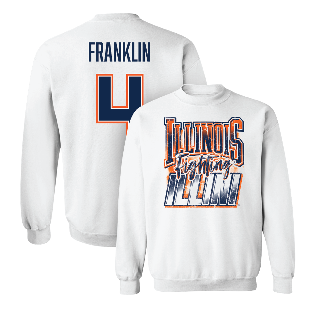 White Illinois Graphic Crew    - Zakhari Franklin