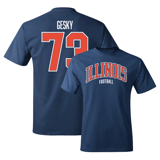 Navy Illinois Football Arch Tee     - Josh Gesky