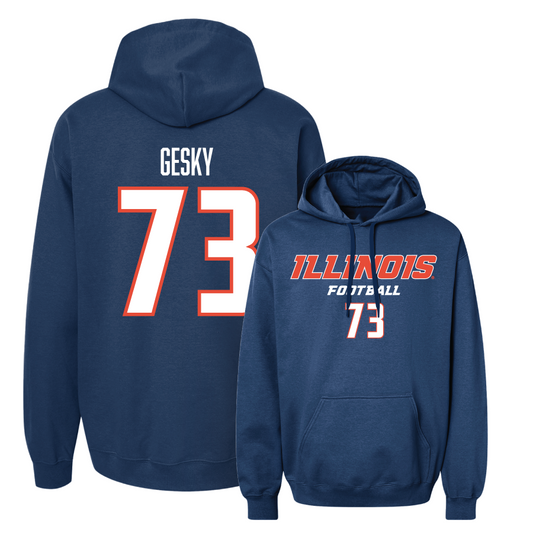 Navy Illinois Football Classic Hoodie     - Josh Gesky