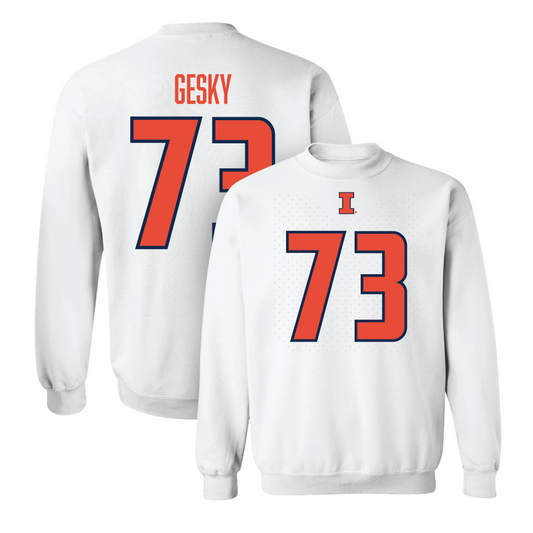 White Illinois Football Player Crew      - Josh Gesky