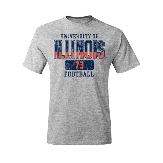 Sport Grey Illinois Football Varsity Tee     - Josh Gesky