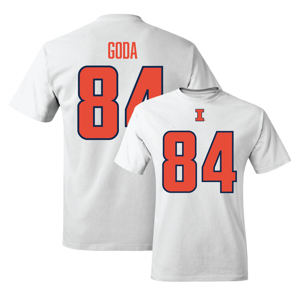 White Illinois Player Tee     - Carson Goda