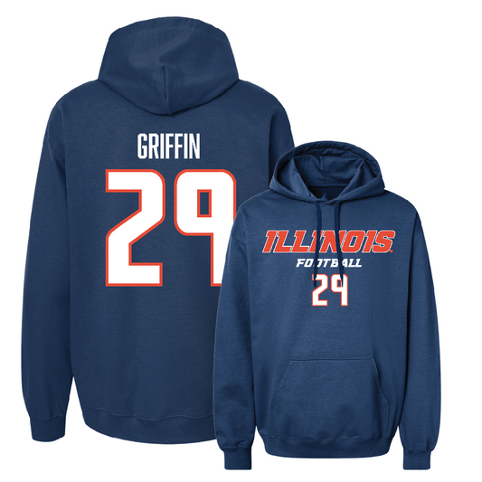 Navy Illinois Classic Hoodie    - TJ Griffin